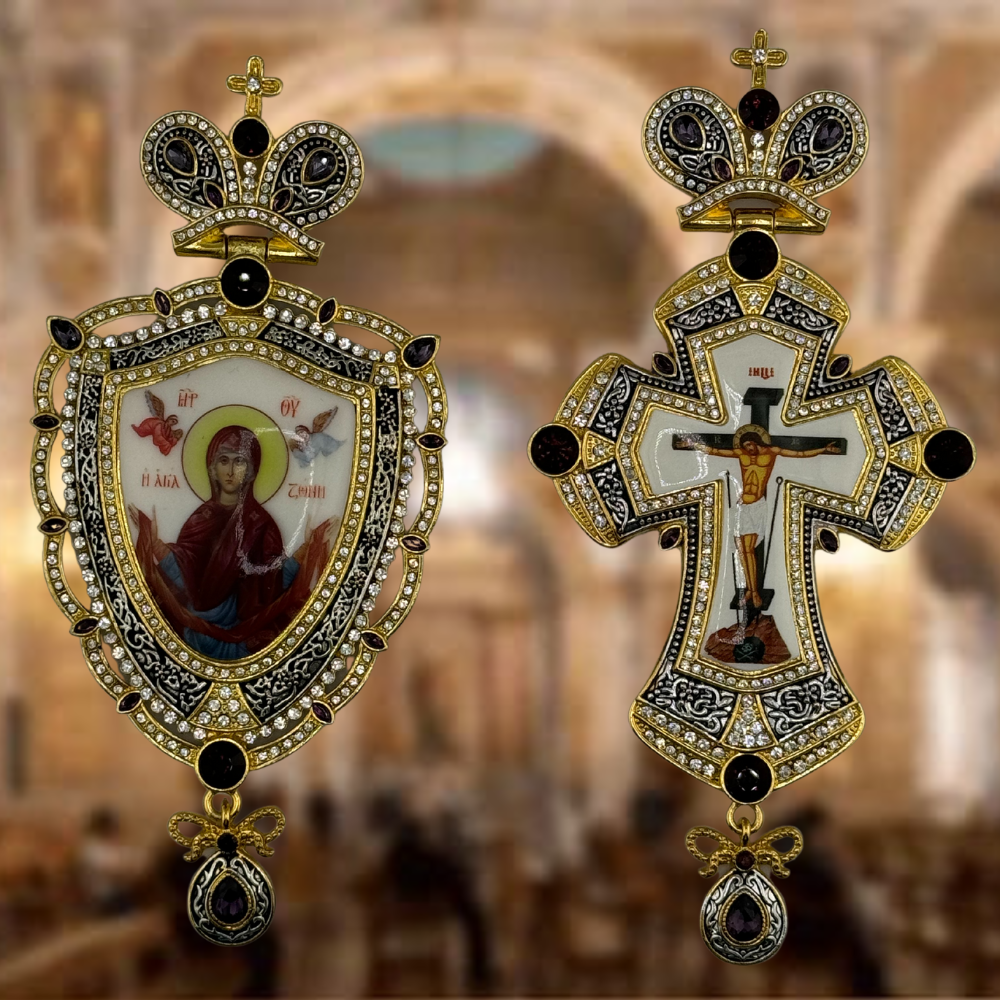 Orthodox Pectoral Cross with Panagia for Bishop Orthodox Pectoral Cross with Panagia for Bishop